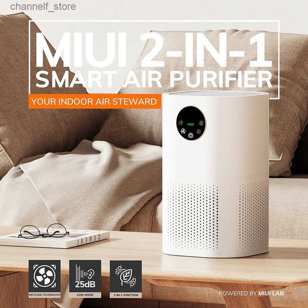 Purificatori d'aria Purificatore d'aria intelligente utilizzato per allergie domestiche peli di animali domestici camera da letto H13 vero purificatore d'aria ad alta efficienza Sistema di filtraggio da 25 dB più pulitore anti-odore