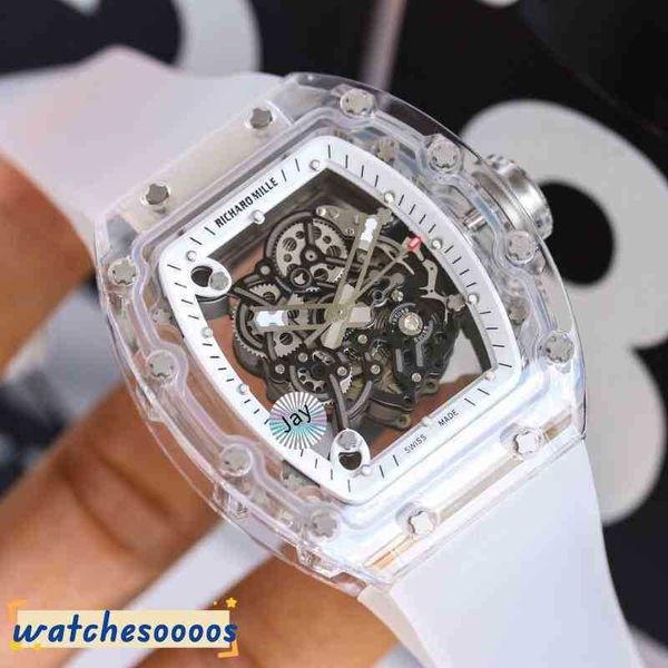 Mens Watch Designer Relógios Movimento Automático Luxo Li Chads Transparent Crystal Machinery Tem Personalidade Única e Fu