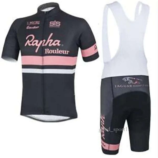 Set di maglie da ciclismo Rapha Cycle RAPHA Abbigliamento da bici da uomo Ropa Ciclismo Camicia a maniche corte Mtb Pantaloncini con bretelle in gel per bicicletta Set 866