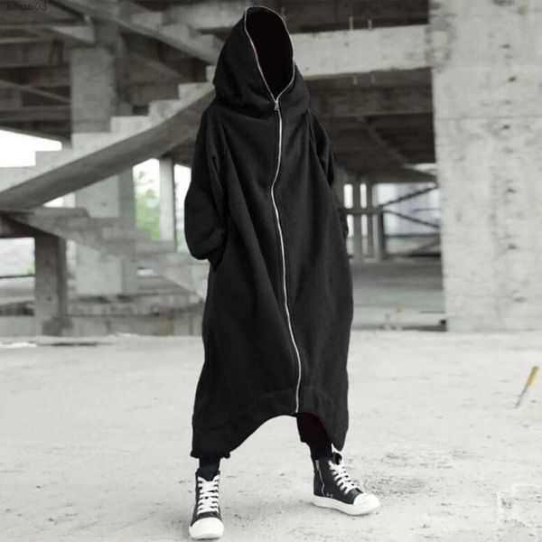 Herren Hoodies Sweatshirts Ninja Hoodie Herren Y2k Full Zip Hoodie Einfarbig Hoodie Mode Sportshirt Winter Extra Große Harajuku LederjackeL2403