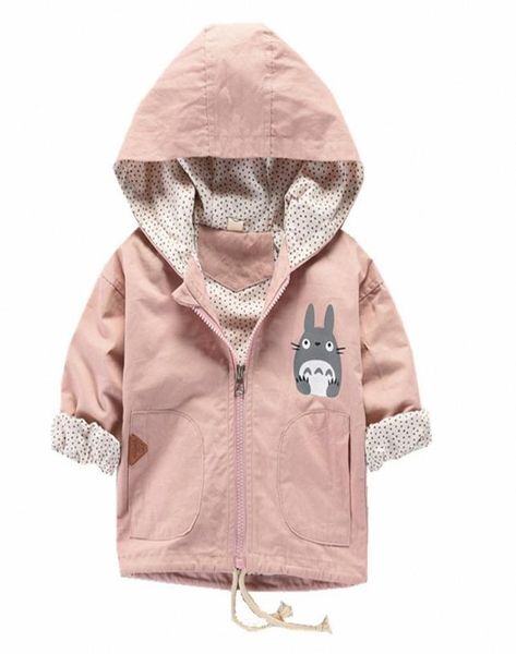 Nuova Spring Autumn Girls Coat Windbreaker Baby Kids Totoro con cappuccio con cappuccio cartone animato per bambini cappotti per bambini abbigliamento 2010163969310