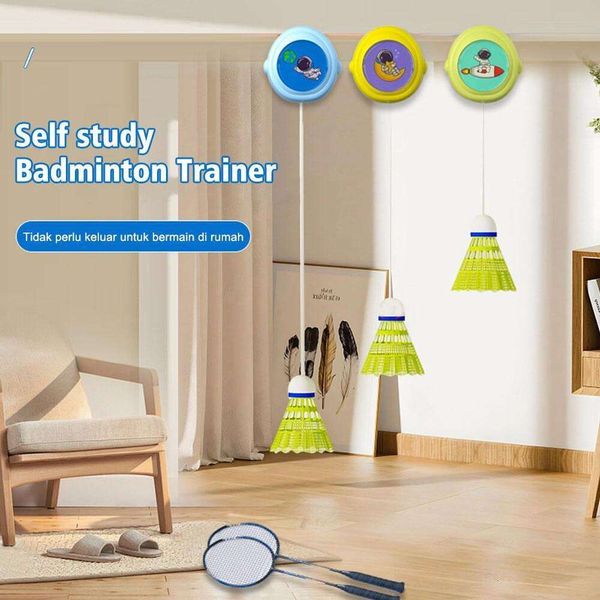 Novo auxílio para treinamento de auto prática com raquete único dispositivo de badminton para ferramenta de treinamento profissional interno e externo