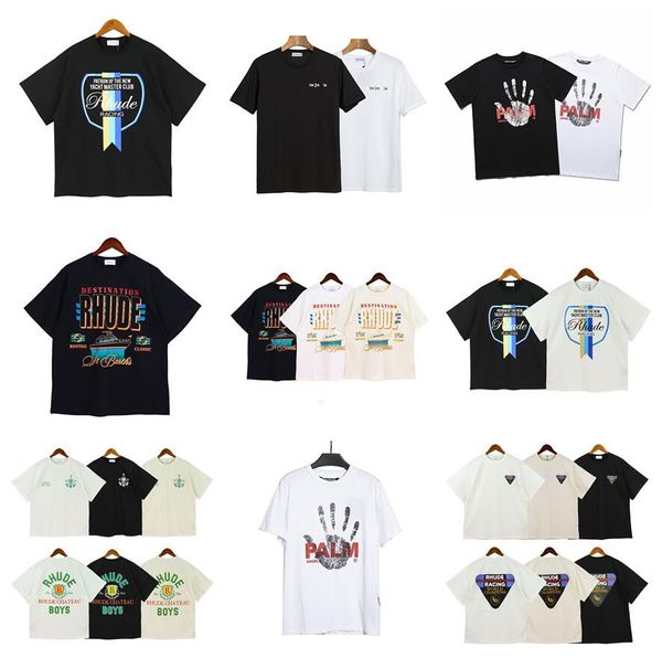 Homens camisetas Designer camiseta mulheres roupas rhude verão camiseta respirável nova marca de moda tshirt anjo luxo tops tees legal homem lazer esportes manga curta solta