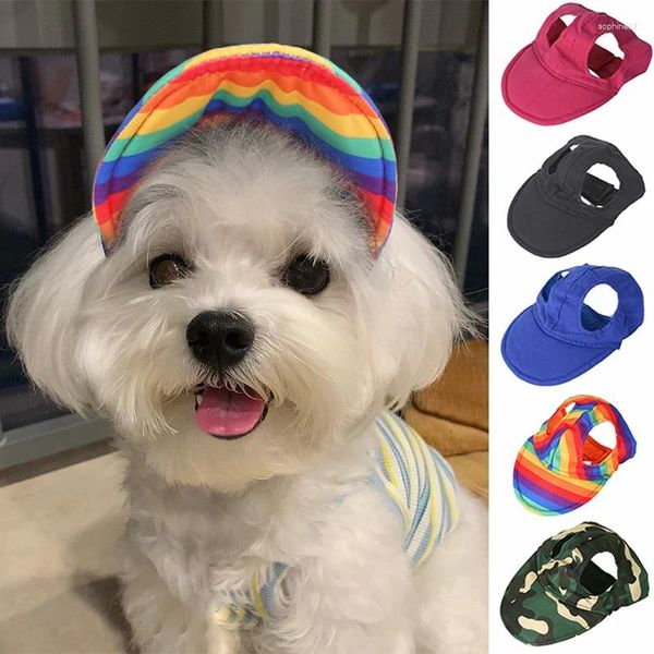 Köpek Giyim Sevimli Pet Beyzbol Kapağı Köpekleri Açık Hava Şapkası Güneş Tımarlama Giydirme Güneş kremi küçük şapkalar için açık kulaklarla