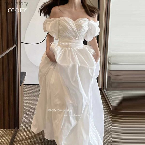Urban Sexy Kleider OLOEY Modest Einfache Hochzeit Off Schulter Schatz Gürtel Koreanische Brautkleider Robe de mariage Formale Party Kleid yq240329
