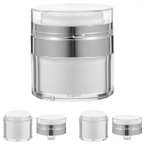 Bottiglie di stoccaggio 3 pezzi Press Cream Jar Barattoli per pompa multiuso Contenitore per lozione vuoto Contenitori per labbra Airless Pp Sub Bottle Travel Creami