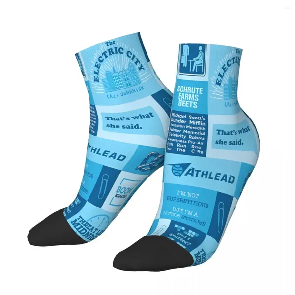 Erkek Çorap Mavi Ofis Michael Scotv Gösteri Ayak Bileği Erkek Erkek Kadın Kış Çorap Baskı
