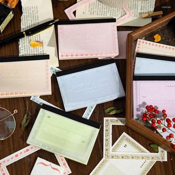 Confezione regalo 40 pezzi Memo Book Serie di lettere lunghe delicate Materiali per registri a mano Decorazione Collage e carta per messaggi di supporto 5 tipi