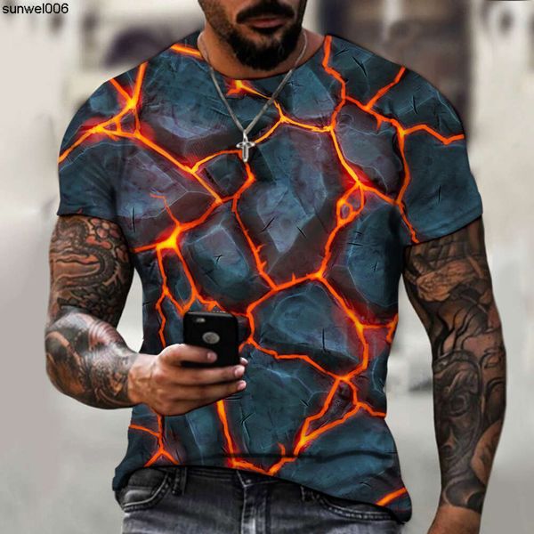 Мужская футболка Temu Hot Style Horror Magma с 3d принтом, новое лето