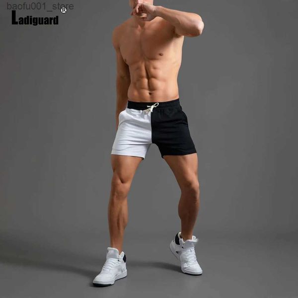 Shorts masculinos ladiguard masculino casual apertado praia shorts masculino remendo trabalho shorts plus size masculino cordão shorts sexy roupas masculinas 2022 q240329