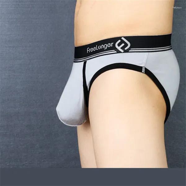 Cuecas homem grande pau boxers com protuberância pênis bolsa elástica u convexo roupa interior respirável lingerie sexy gay confortável modal