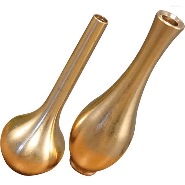 Vasos 2 PCs Pure Copper Vase Desktop Decorate Ornament Mini Decoration Book for Flowers Brass Tiny Dining Table