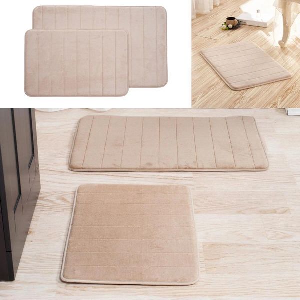 Tappeti 2 PZ Addensare Tappeto In Velluto Corallo Tappetino Antiscivolo A Strisce Lente 40X60 CM 50X80 CM E Tappeto Per Soggiorno