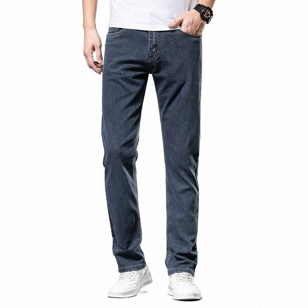 2022 Herren Regular Fit Blue Jeans Busin Stoff Gerade Denim-Hose Männliche Herrenbekleidung Männer Designer-Jeans für Männer M4EE #