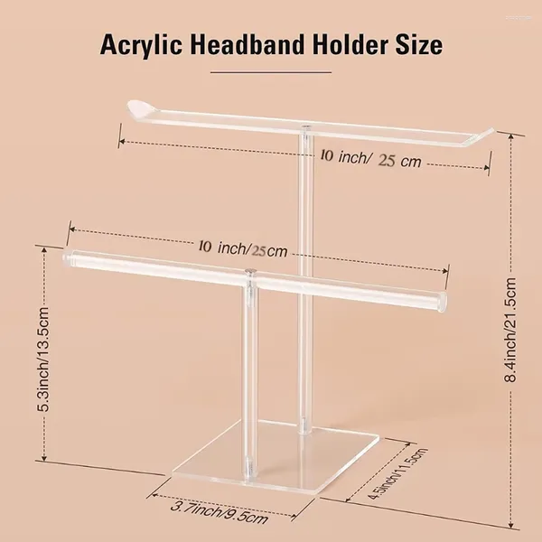 Haken Acryl Klar Stirnband Halter Lagerung Display Organizer Ständer Für Schmuck Ring Band Halsketten Vitrine Rack