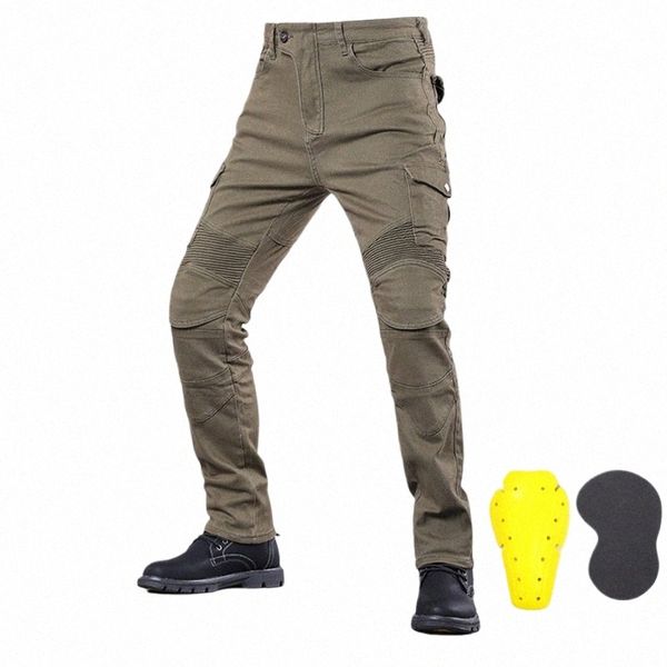 тактические брюки-карго мужские джинсы мотоциклетные джинсы для езды с несколькими карманами походные повседневные мужские брюки больших размеров с наколенниками 95tg #