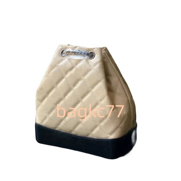 2024 neue Frankreich Damen Vintage Kordelzug Rucksack Taschen Kalbsleder Klassisch gesteppt im Alter von Silber Hardware Kette Umhängetasche Schulter Designer Hand