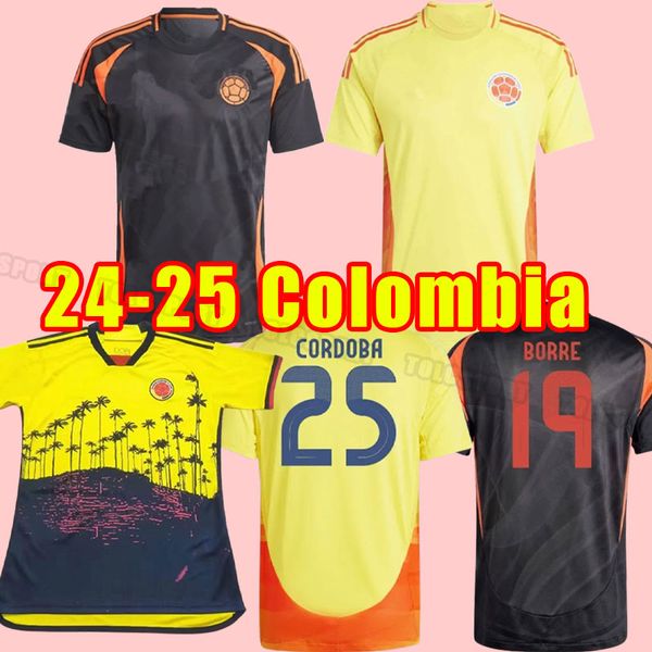 Maglia da calcio Colombia Home Away 2024 2025 Maglia da calcio JAMES 24 25 FALCAO CUADRADO Camiseta de futbol maillot BORRE D. Sanchez Luis Suarez versione giocatore