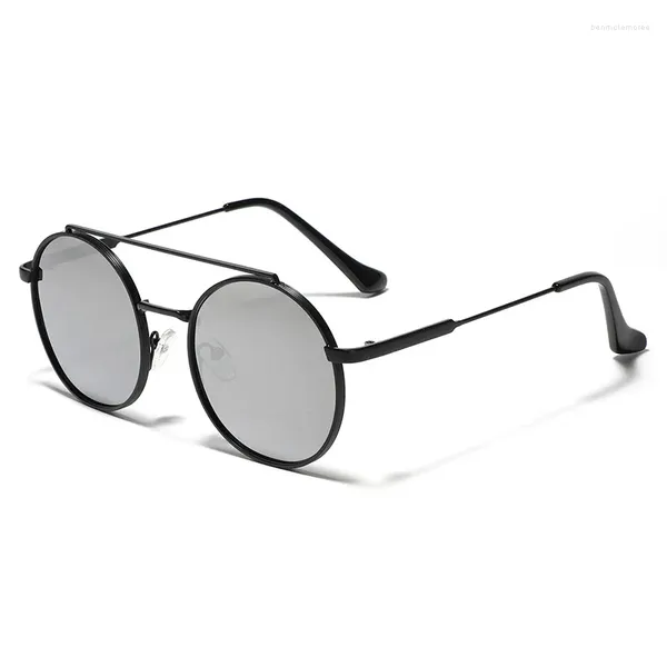 Sonnenbrille Vintage Retro Stil Frauen Legierung Rahmen Runde Form Sonnenbrille Männer Trendy Stilvoll Für