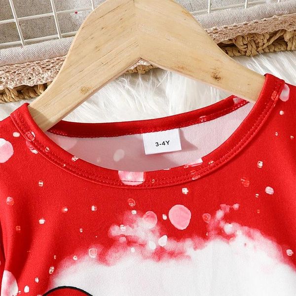 Giyim Setleri Toddler Bell Alt Kıyafet Küçük Kızlar Noel Kıyafetleri Noel Bebek Mektupları Uzun Kollu Gömlek ve Flare Pantolon