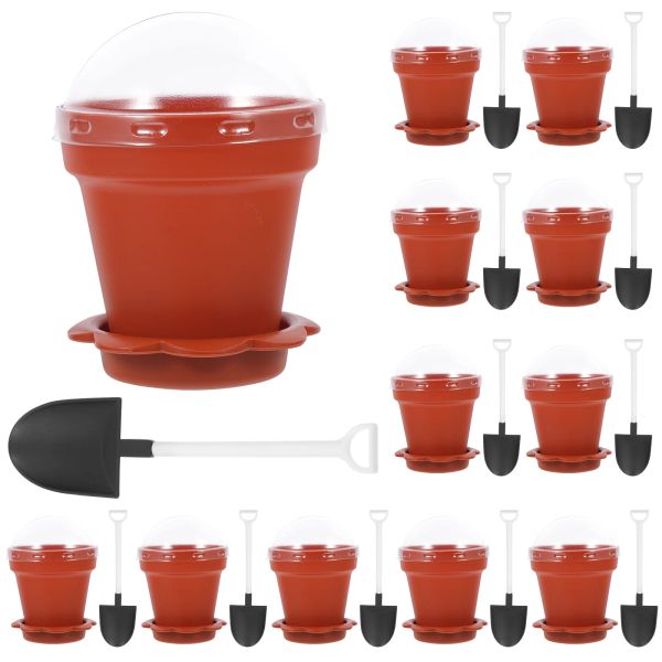 Ekiciler 20 Set Kreş Pot Mini Ekiciler Potlar Bitkiler Küçük Kek Flowerpots Açık Yoğurt Kupaları Parfait