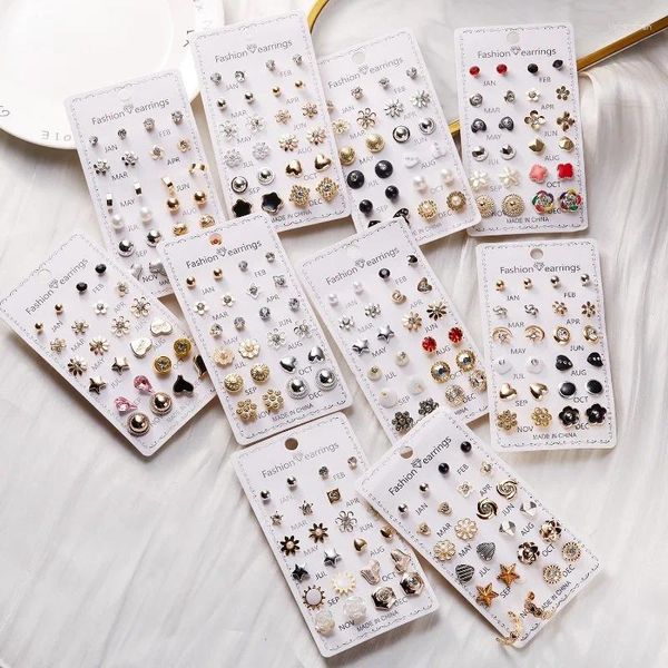 Ohrstecker Faux Pearl Set 12 Paar Damen Koreanische Mode Einfache Quaste Für Mädchen Frauen Ohrring