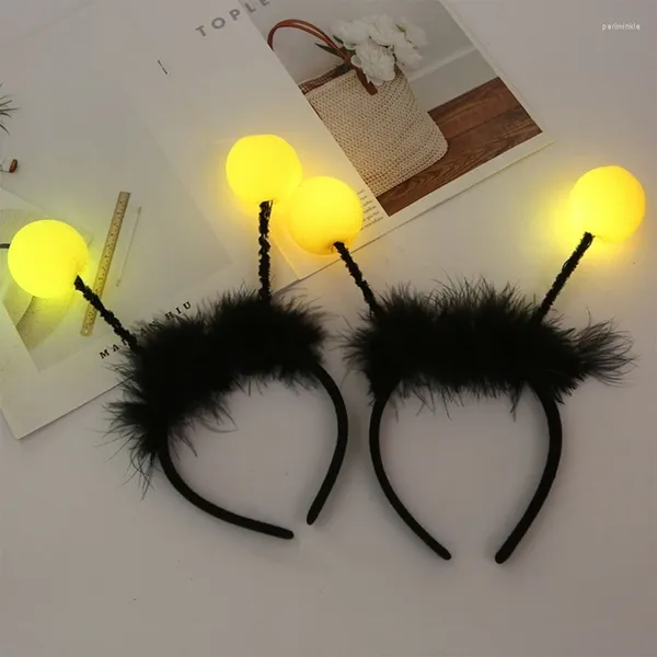 Fontes de festa argola de cabelo com lâmpadas abelha cosplay led headbands peludo guirlanda tema lâmpada para criança pedlar adolescentes headwear