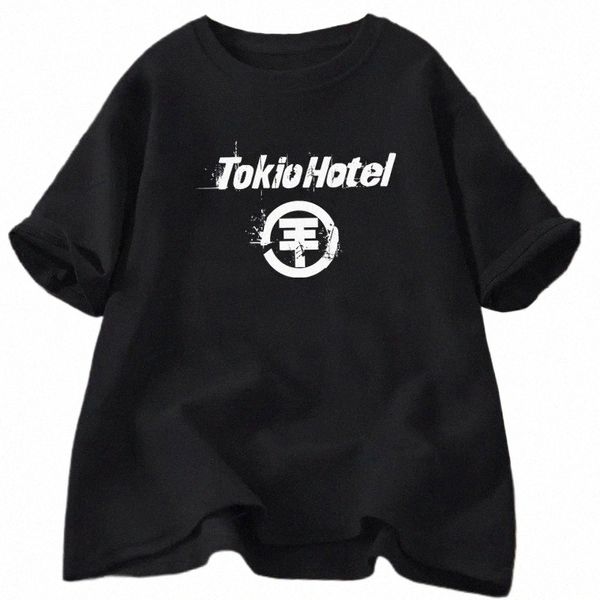 Tokio Hotel Camiseta Feminina Cott Manga Curta Gráfico New Pop Rock Band Camiseta Unissex Streetwear Plus Size Roupas Femininas 55Vz #