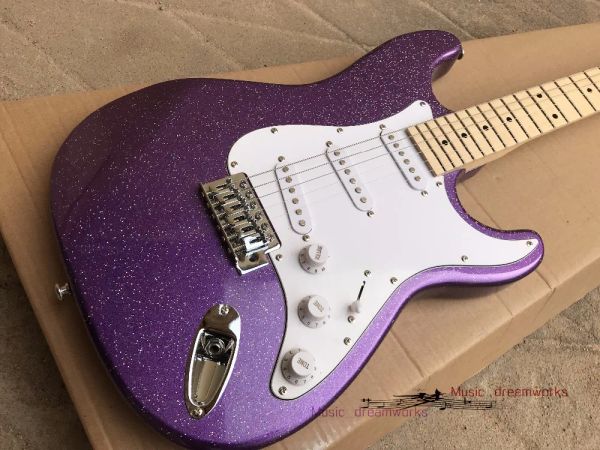 Guitarra China OEM becoda Custom Shop ST Guitarra elétrica brilhante metal roxo.Guitarra de madeira de amieiro frete grátis