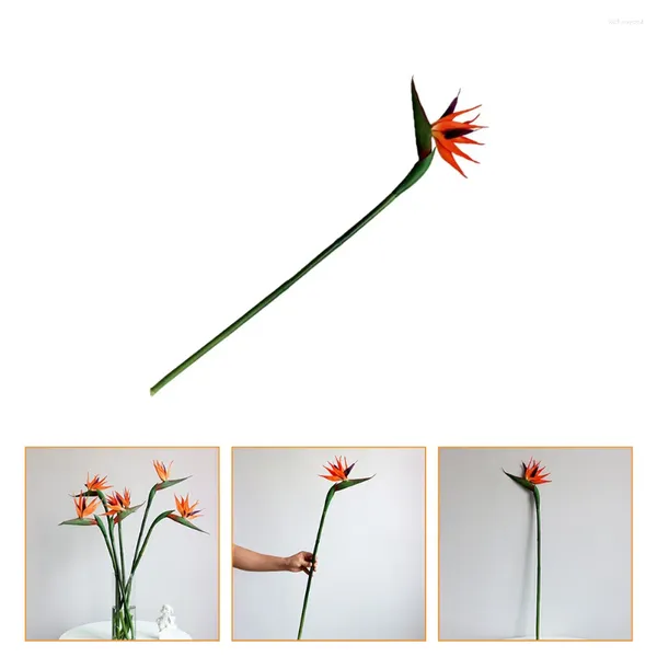 Flores decorativas pássaro do paraíso flor falsa simulação festa fornecimento planta decoração artificial