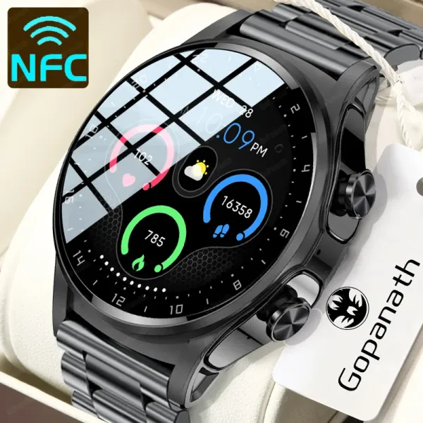 2023 Neue 2-in-1-Smartwatch mit TWS-Bluetooth-Anruf-Headset, NFC, 400-mAh-Akku, Musiksteuerung, 100+ Sportmodus, wasserdichte Herrenuhr