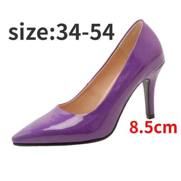 Botas plus size 50 52 54 Saltos altos da moda Mulheres 8,5 cm Fino Stiletto Ponto de Banquetes Sapatos de festa de casamento 2023 Bombas de salto masculinas