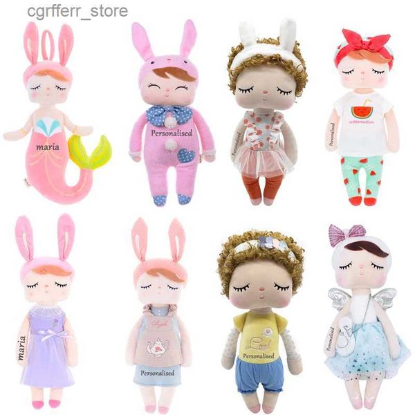 Animali di peluche ripieni Nuovo Metoo Angela Plush Plush Mermaid Rabbit Polcato Polcatura Polcata Dolci per bambini Bam Caspi per bambini Pussureggianti per bambini Name personalizzato