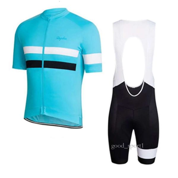 Rapha Team Summer Mountain Rapha Cycle Man Kit de camisa de ciclismo de manga curta respirável de secagem rápida Camisas de equitação masculinas Conjunto de babadores / shorts Rapha Cycle 391