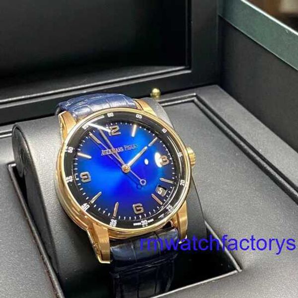 Relógio de pulso feminino AP 15210OR Novo CODE 11.59 Series Most Beautiful Gradient Blue Dial 18k Rose Gold