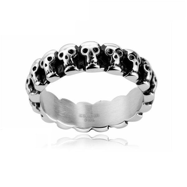 Band Ringe Fabrik Pirce Männer Frauen Antike 925 Silber Skl Ring Europäische Amerikanische Mode Punk Stil Schmuck Größe 7 8 9 Drop Lieferung Dhw9P