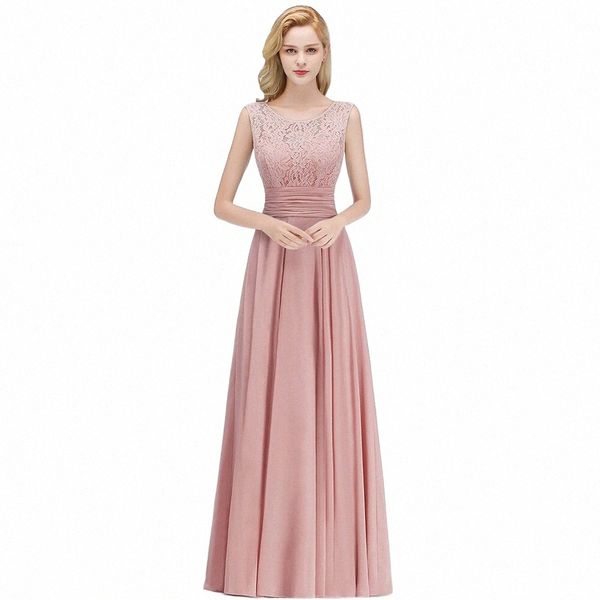 Chiffon Spitze LG Abendkleider für Frauen 2023 Staubige Rosa Sexy V Zurück Formale Party Prom Kleider Mit SES Vestido de Fiesta r04k #