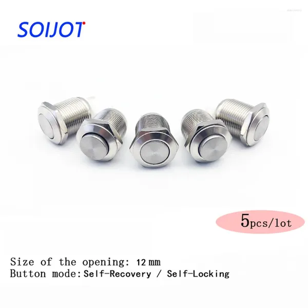 Akıllı Ev Kontrolü 5 PCS /Lot 12mm Metal Düğme Anahtarı Kilitleme Mandallama /Kendi Kendinden Temiz Anlık Su Geçirmez Point Düz Kafa ve Yüksek