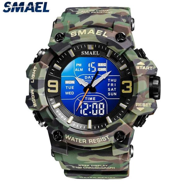 Orologi da polso Orologi militari Orologio sportivo da uomo Sveglia impermeabile Orologi da polso Dual Time Digitali 8049B Orologi militari Militari 24329