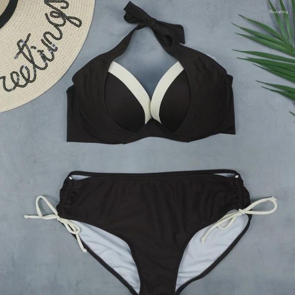 Damenbadebekleidung Hochwertige 2024 Bikini-Sets Push-Up-Badeanzug Solide Frauen Zwei Stücke Sommer Beachwear Badeanzug Conjunto De