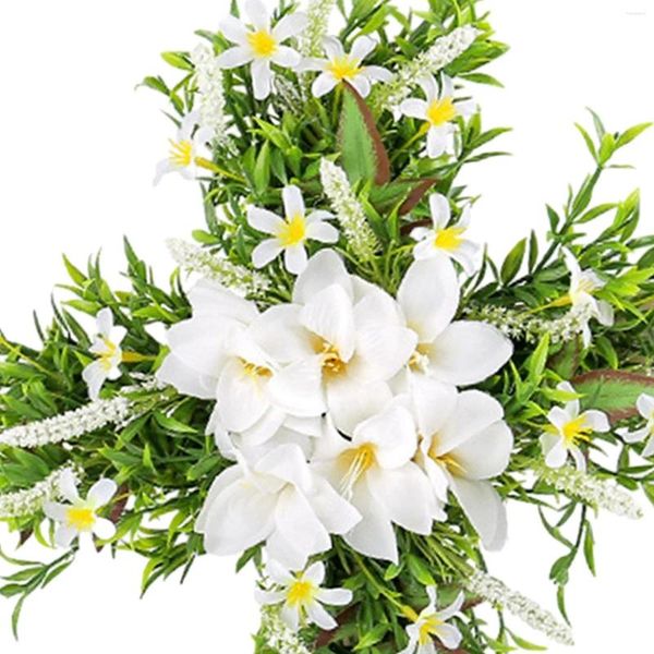 Декоративные цветы Пасхальный лилейный крест венок гирлянда моделирование цветок украшение для входной двери для