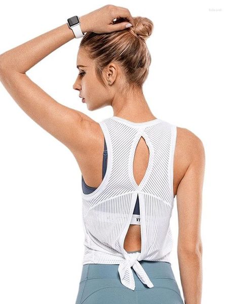 Camicie attive Meet Halfway Tank Gilet da corsa da donna a righe ad asciugatura rapida Legalo o lascia la parte superiore di yoga fitness palestra allentata