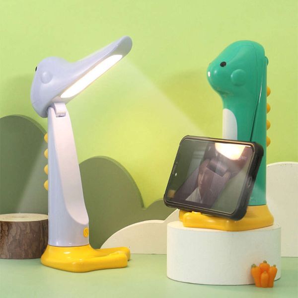 Neue Touch Schalter Nette Dinosaurier LED Nacht Für Kinder Kinder Geschenk Schlafzimmer Tisch Lampe USB Aufladbare Schlafen Timming Licht