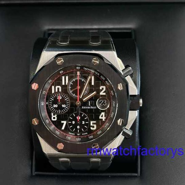 Relógio de pulso feminino AP Royal Oak Offshore Series 26470SO Anel de cerâmica de aço de precisão Vampiro Masculino Cronometragem Moda Causal Negócios Relógio de máquinas esportivas