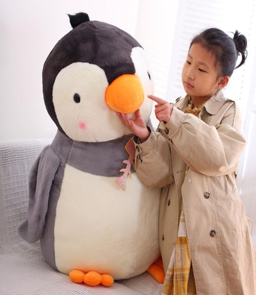 Animal bonito pinguim boneca grande pinguim brinquedo de pelúcia travesseiro zoológico aquário boneca decoração presente aniversário 35 polegada 90cm dy508584301237