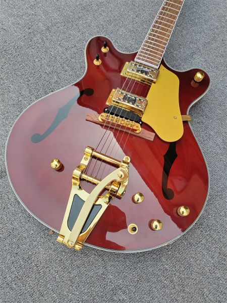 Guitar Hollow 6-saitige Jazz-E-Gitarre.Vibrato-Brücke.Lagerbestand, kostenloser Versand.Jede Farbe kann individuell angepasst werden