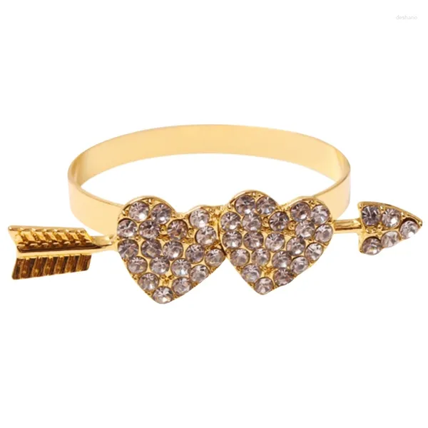 Moldes de cozimento Valentine guardanapo anéis conjunto de 4 suportes de anel de coração de ouro diamante amor fivelas titular para casamentos