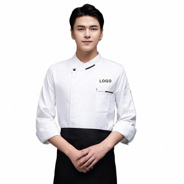 şef üniforma erkek ceket pişirme giysileri mutfak gömlek waitr gıda hizmeti otel fast food sıcak pot kek dükkan ceket özel logo x8pm#