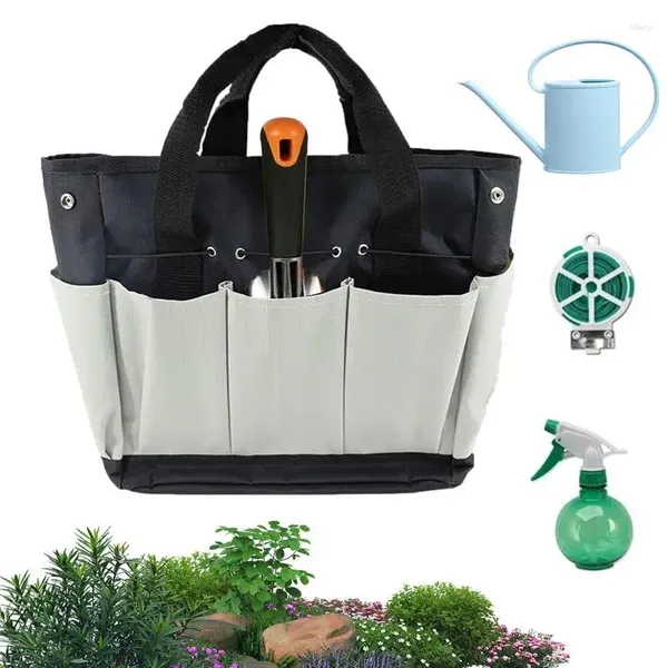 Sacos de armazenamento Saco de ferramentas de jardim Organizador de tote de jardinagem com bolsos Lidar com tecido Oxford para interior e