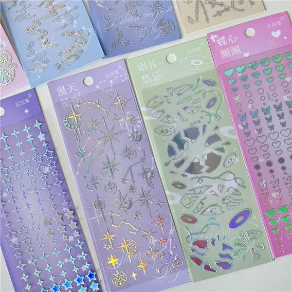 Geschenkpapier koreanische Ins funkelnder Stern-Stil Goo-Kartenaufkleber DIY Sammelalbum Telefonkasten Tagebuch Chaser Dekoration Aufkleber